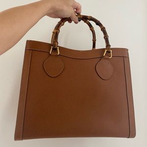 Vintage Gucci Bamboo Handle leather bag